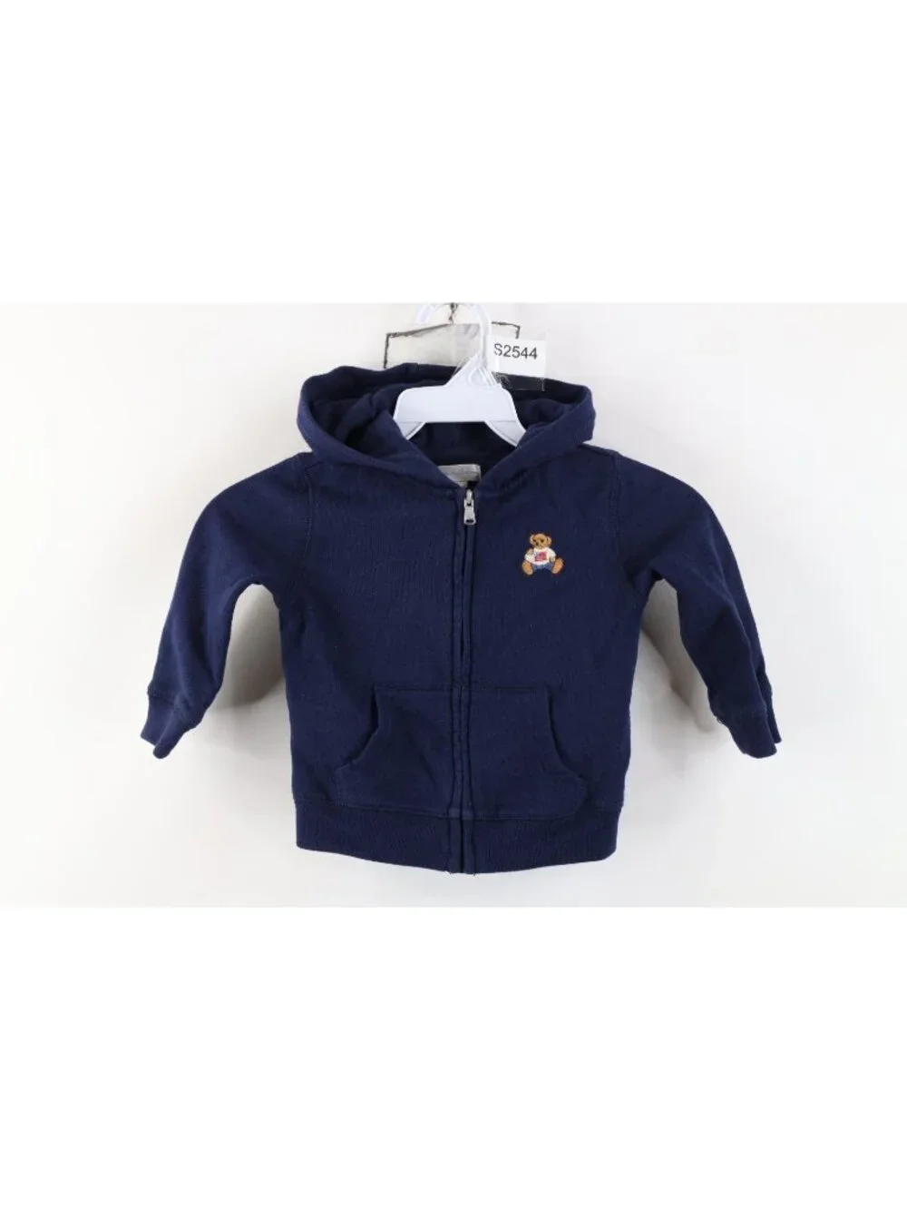 Vintage Ralph Lauren Baby Boys Girls 18M Polo Bear Full Zip Hoodie Sweatshirt